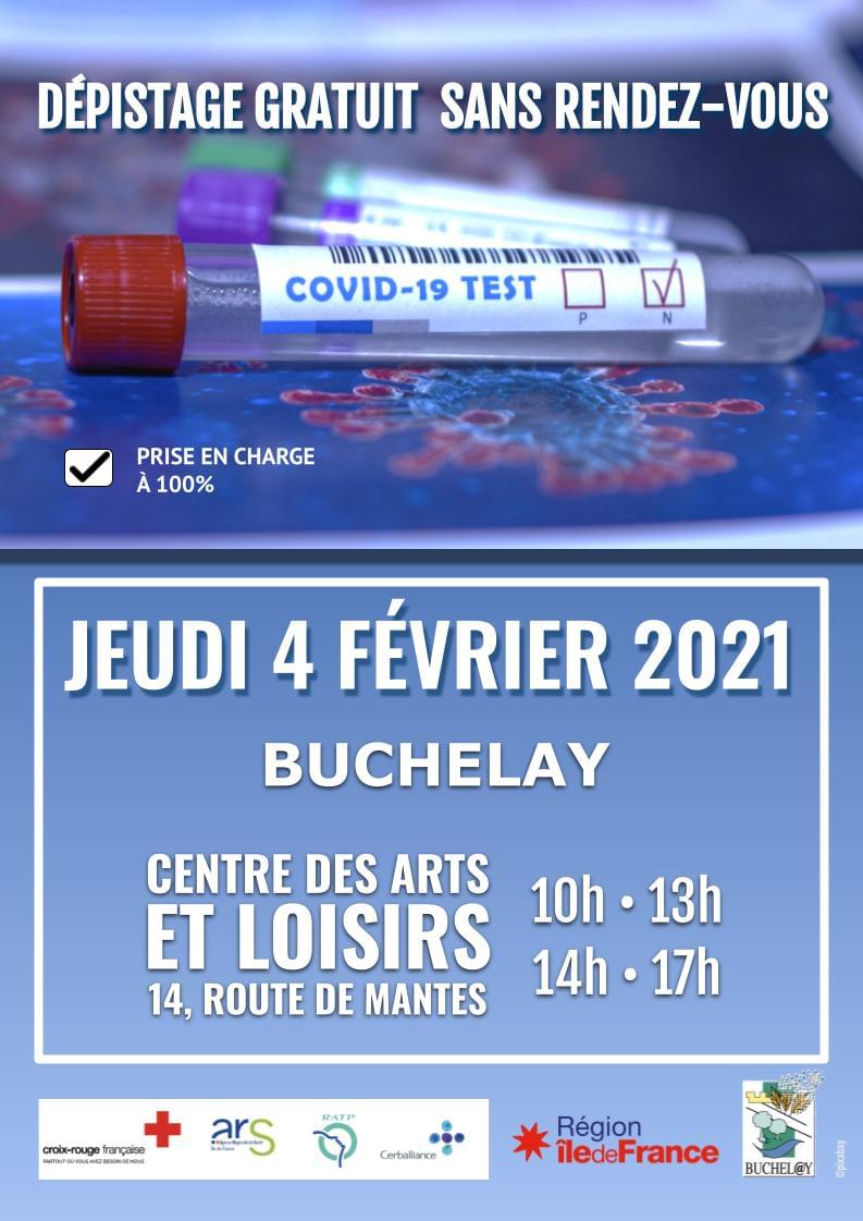 Journée de dépistage de la Covid-19 à Buchelay, jeudi 4 février 2021