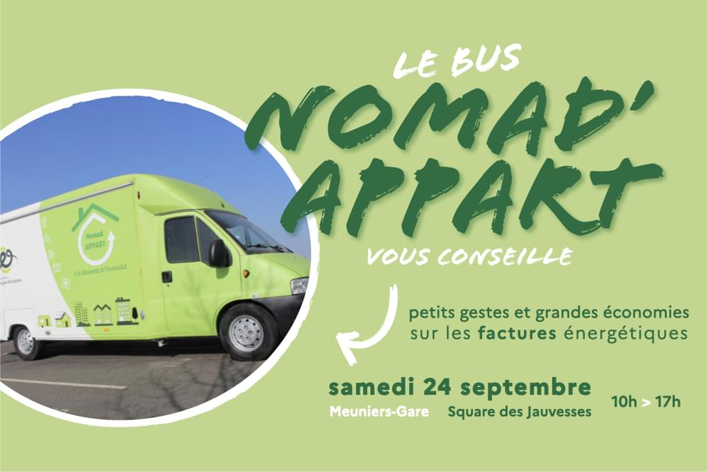 Le bus Nomad Appart est Square des Jauvesses à Buchelay, samedi 24 septembre 2022.