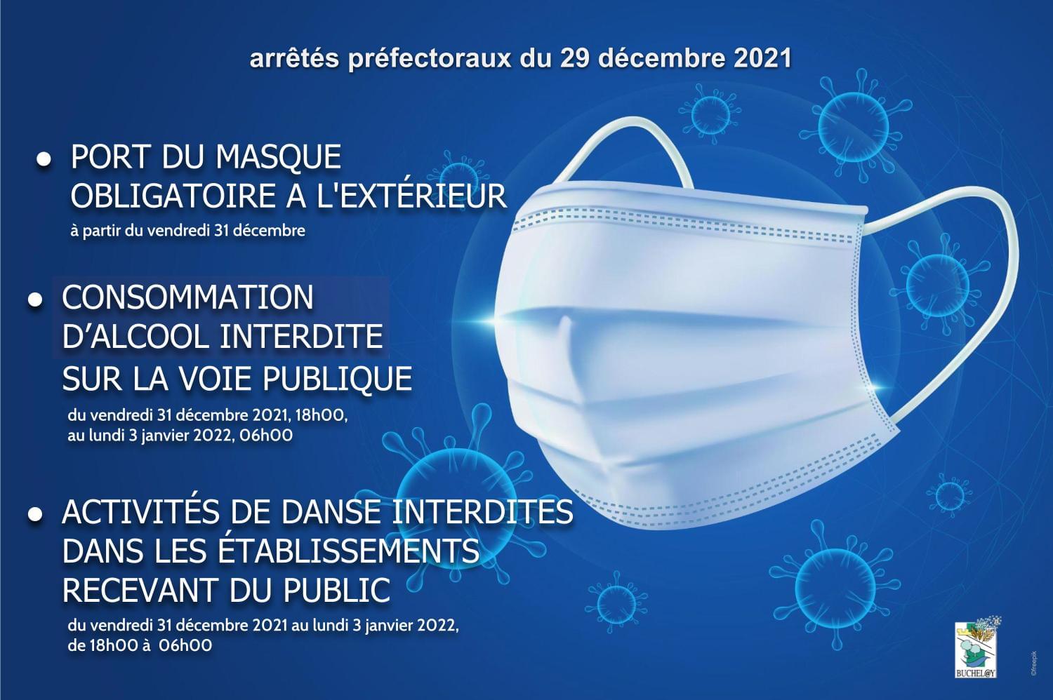 Le port du masque est obligatoire dans l’espace public dès le 31 décembre 2021