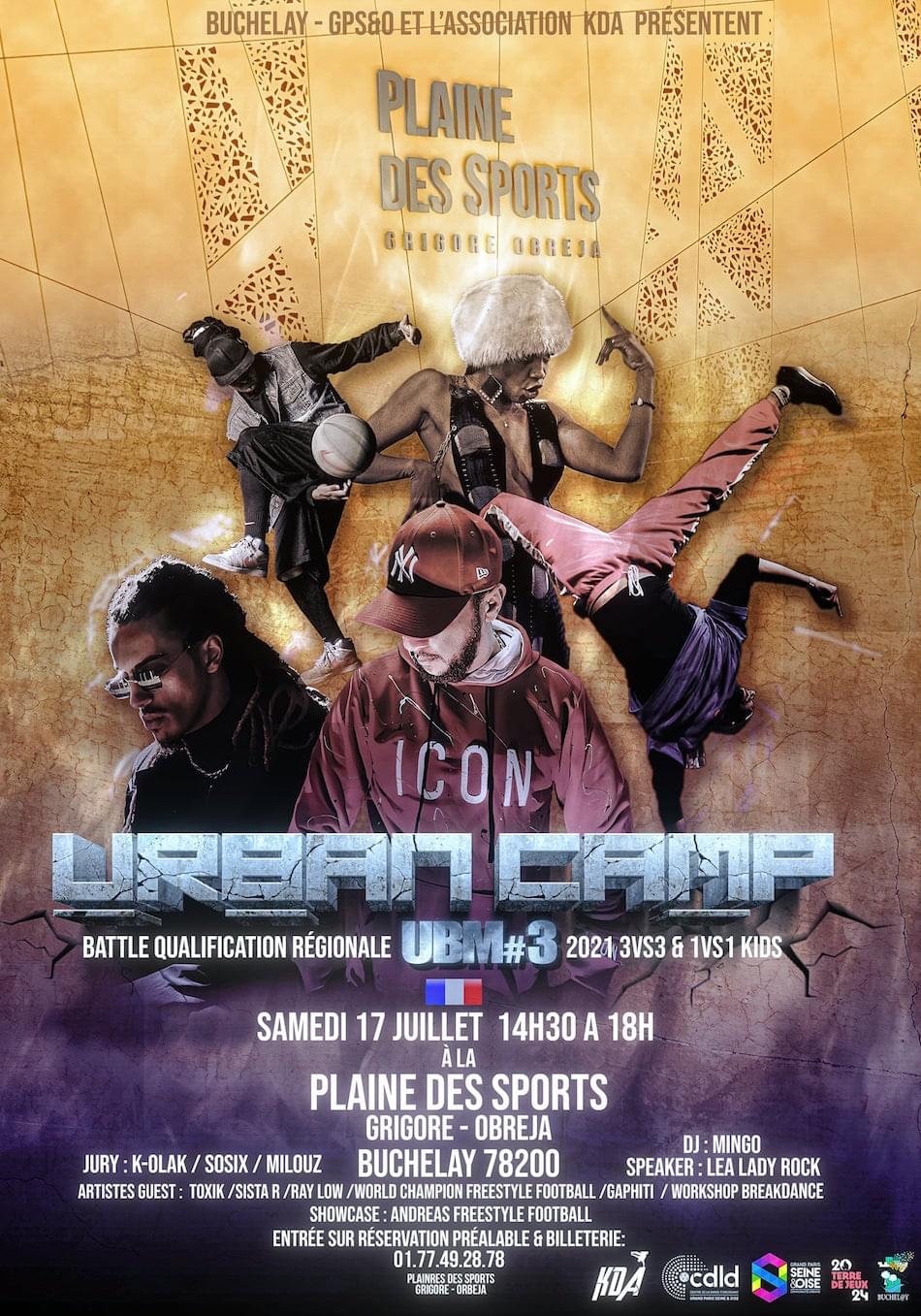 Urban Camp, samedi 17 juillet Plaine des Sports Grigore-Obreja à Buchelay