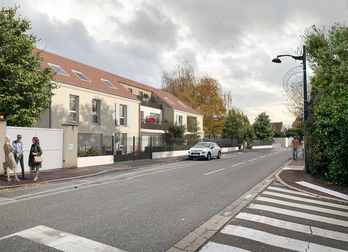 Vue façade projet de logements route de Mantes - Buchelay