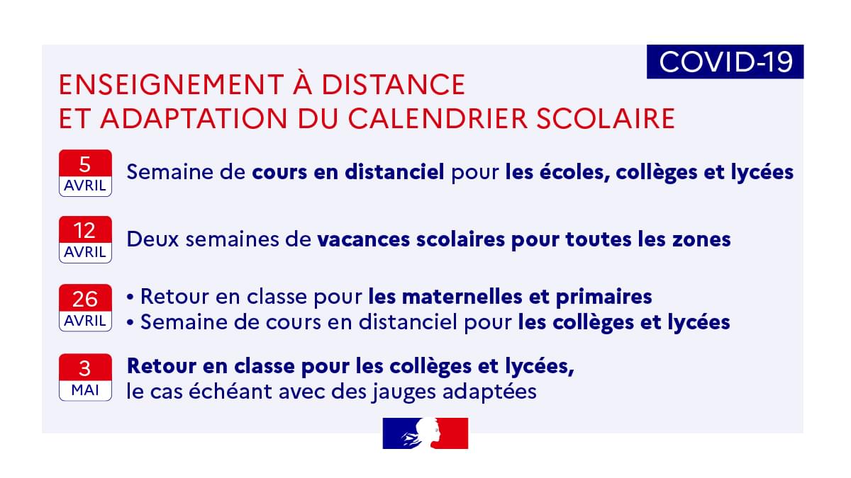 Enseignement à distance et adaptation du calendrier scolaire