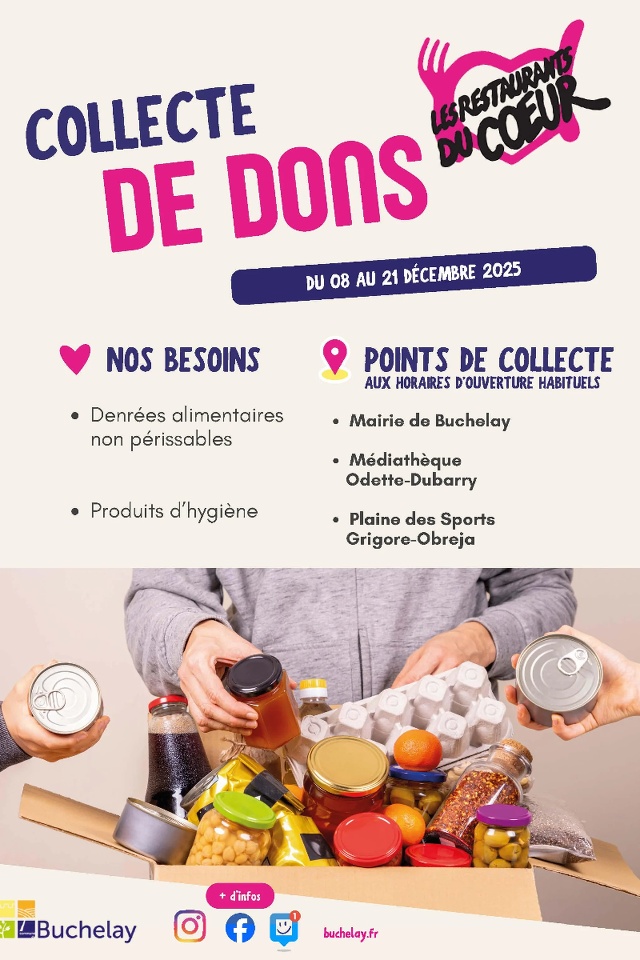 Affiche Collecte Restos du Cœur Buchelay