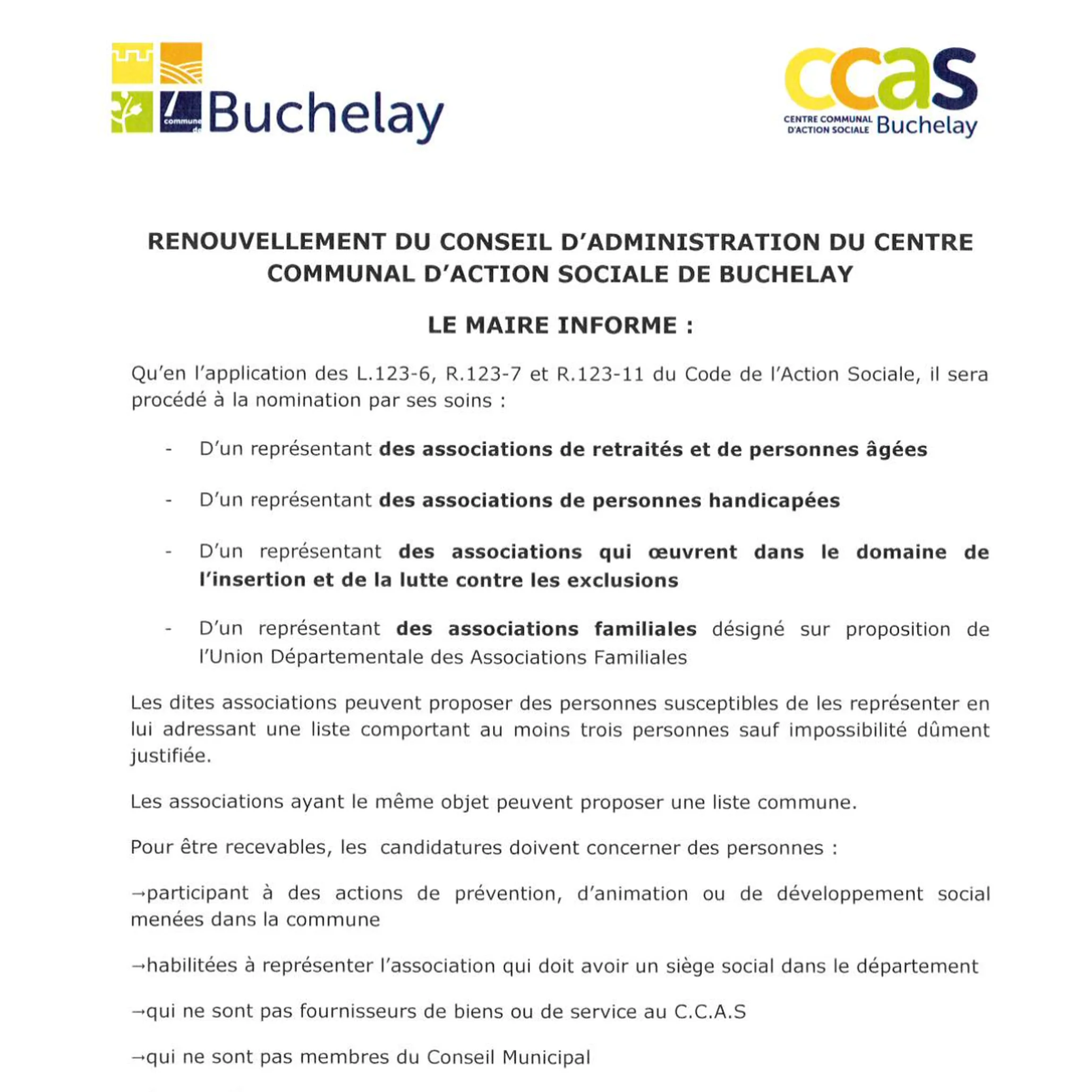 Document Renouvellement du Conseil d’administration du CCAS