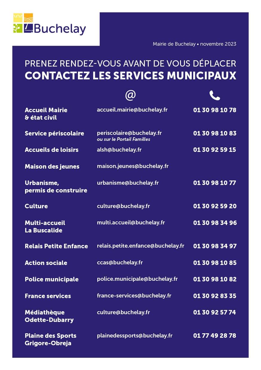 Contactez les services municipaux de Buchelay - Novembre 2023